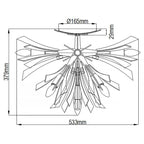 Quintiesse Vida 9 Light Semi Flush Ceiling Light Burnished Gold