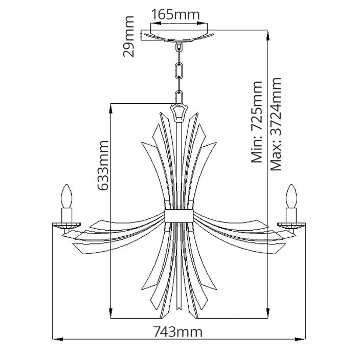 Quintiesse Vida 6 Light Chandelier Burnished Gold
