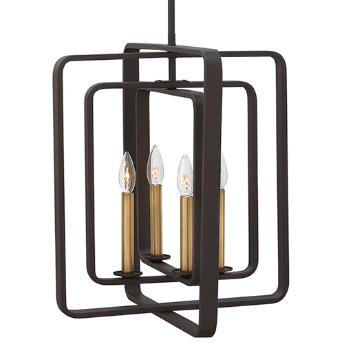 Hinkley Quentin 4 Light Chandelier in Buckeye Bronze