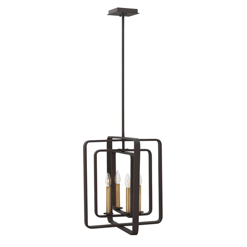 Hinkley Quentin 4 Light Chandelier in Buckeye Bronze