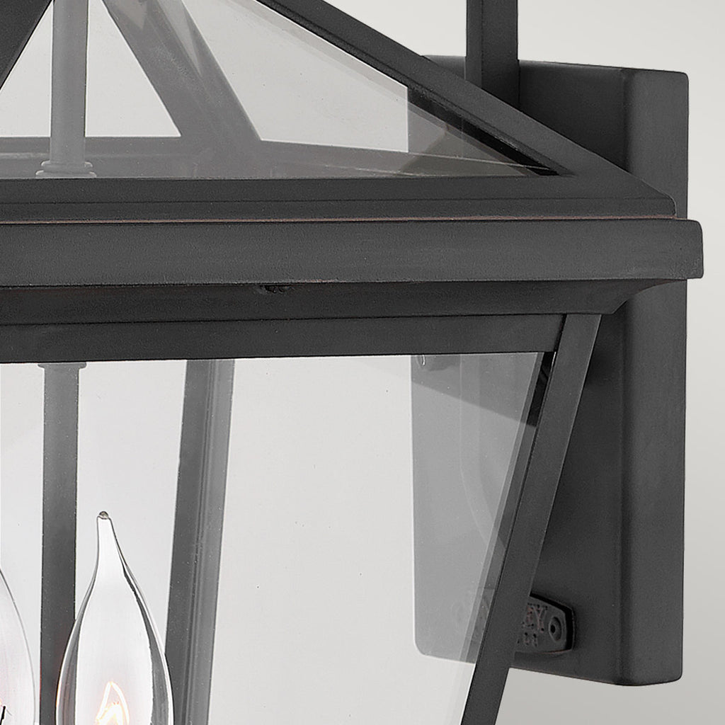 Quintiesse Alford Place Outdoor 2 Light Medium Wall Lantern in Museum Black