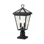 Quintiesse Alford Place Outdoor 2 Light Pedestal Lantern in Museum Black