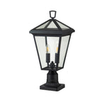 Quintiesse Alford Place Outdoor 2 Light Pedestal Lantern in Museum Black