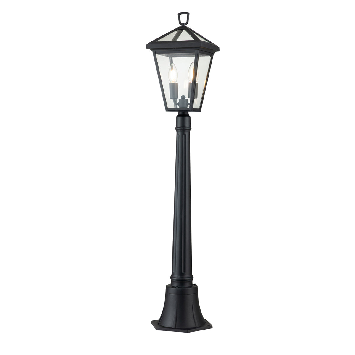 Quintiesse Alford Place Outdoor 2 Light Pillar Lantern in Museum Black