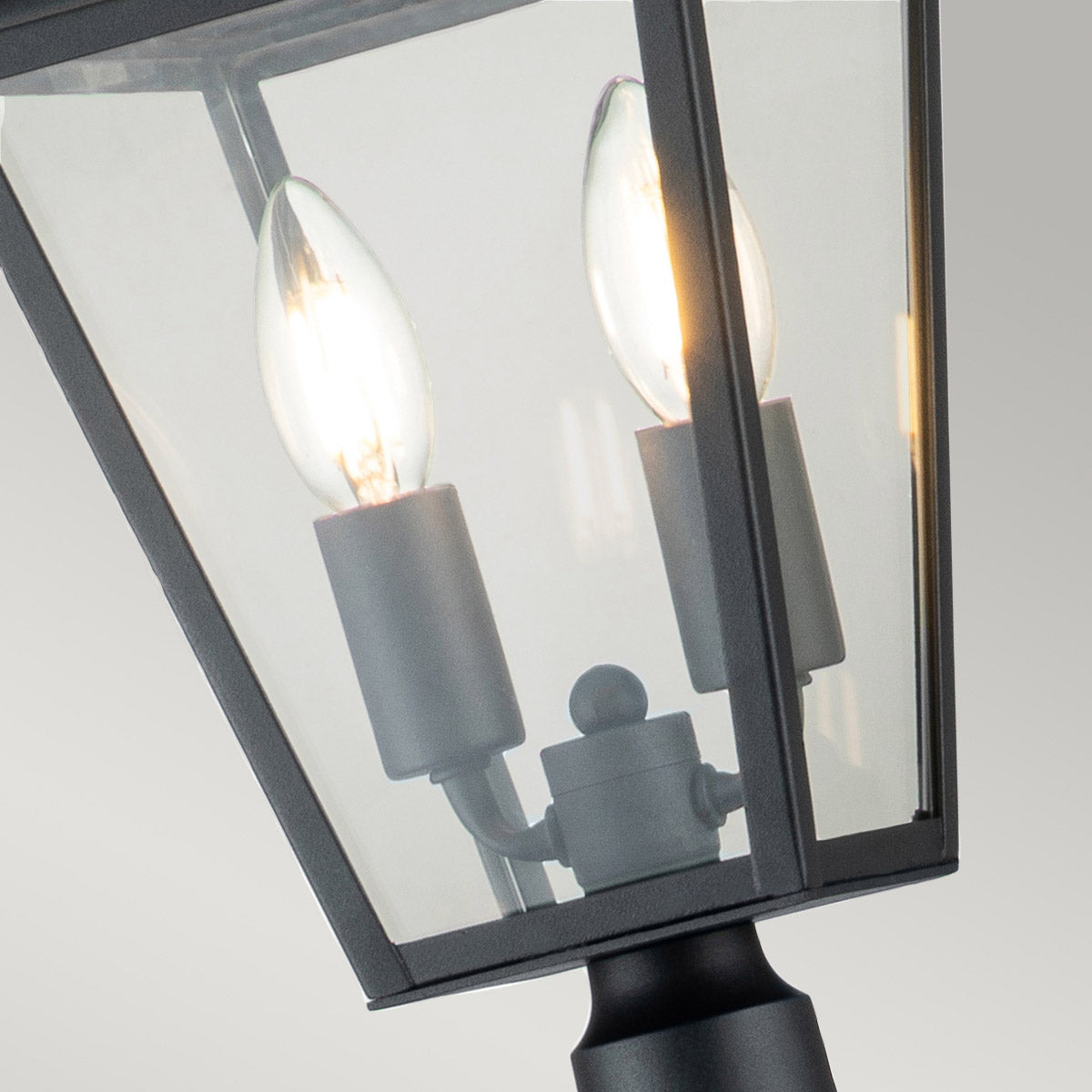 Quintiesse Alford Place Outdoor 2 Light Pillar Lantern in Museum Black