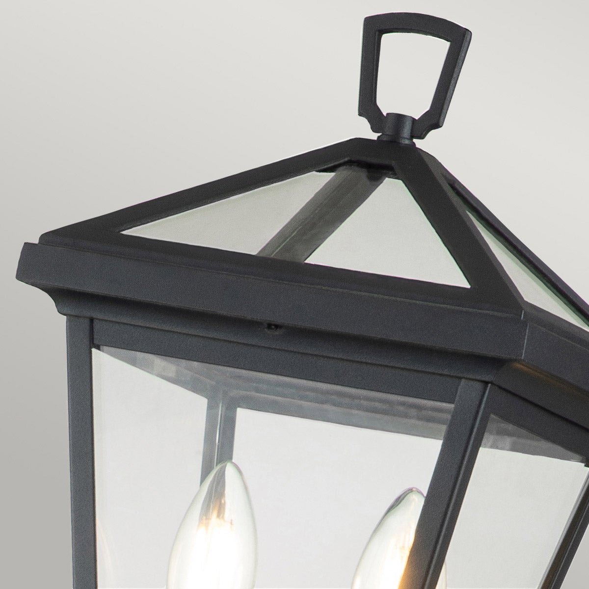 Quintiesse Alford Place Outdoor 2 Light Pillar Lantern in Museum Black