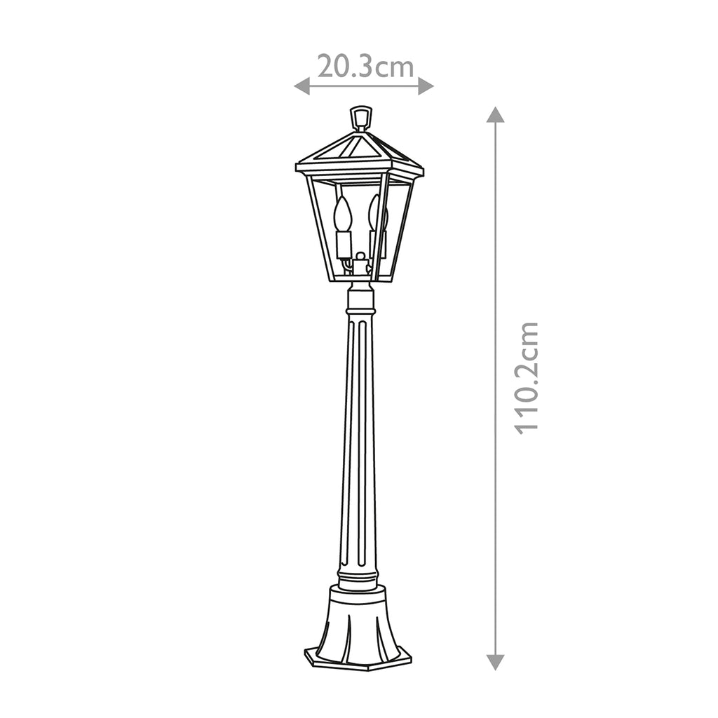 Quintiesse Alford Place Outdoor 2 Light Pillar Lantern in Museum Black
