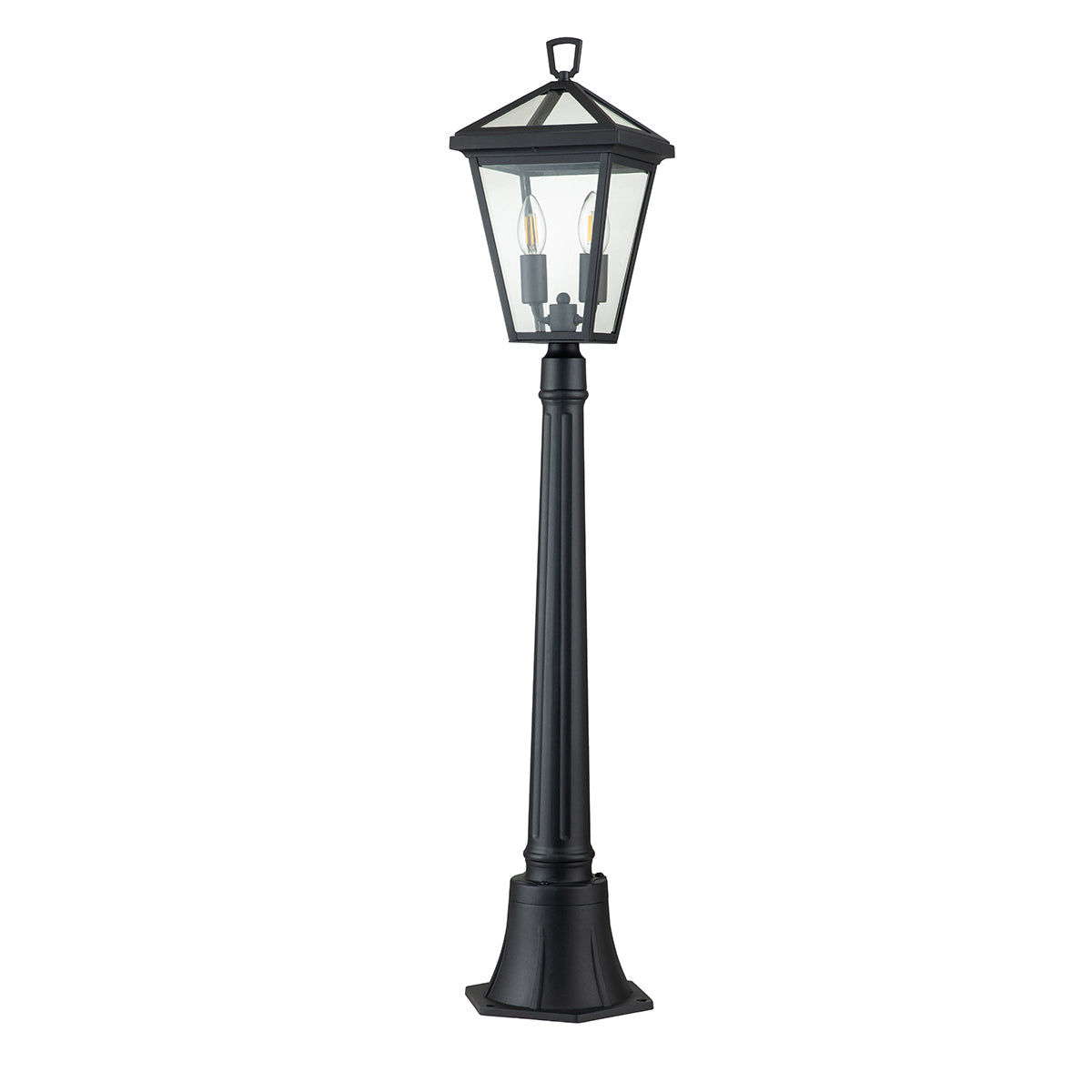 Quintiesse Alford Place Outdoor 2 Light Pillar Lantern in Museum Black