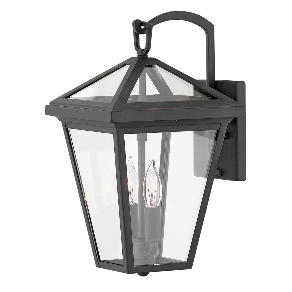 Quintiesse Alford Place Outdoor 2 Light Small Wall Lantern in Museum Black
