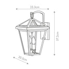 Quintiesse Alford Place Outdoor 2 Light Small Wall Lantern in Museum Black