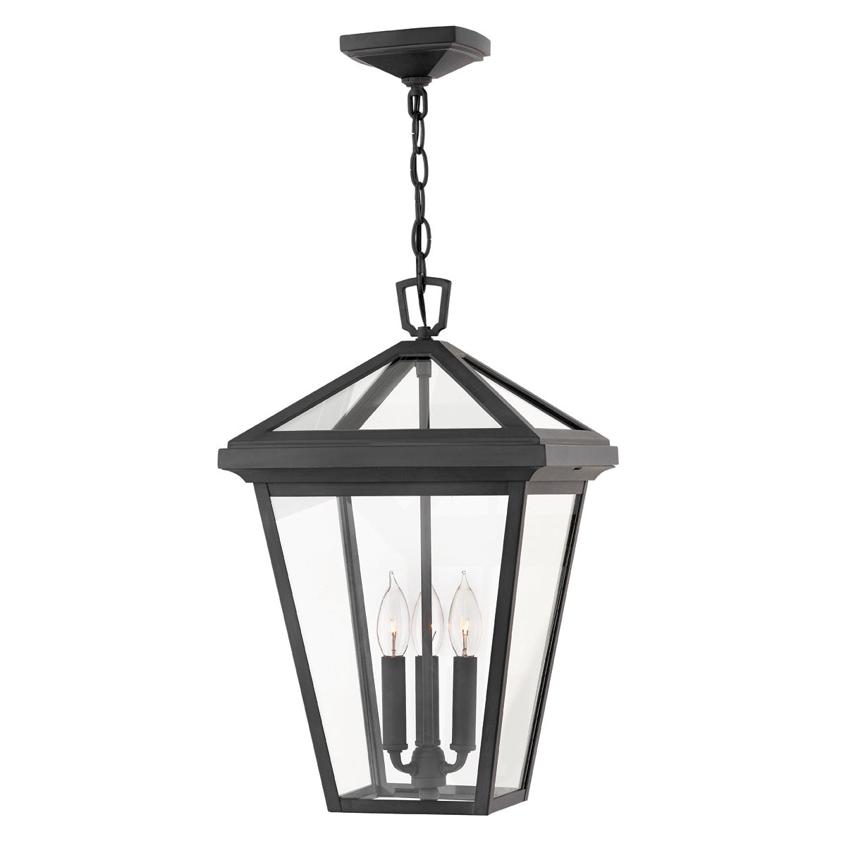 Quintiesse Alford Place Outdoor 3 Light Large Chain Lantern in Museum Black