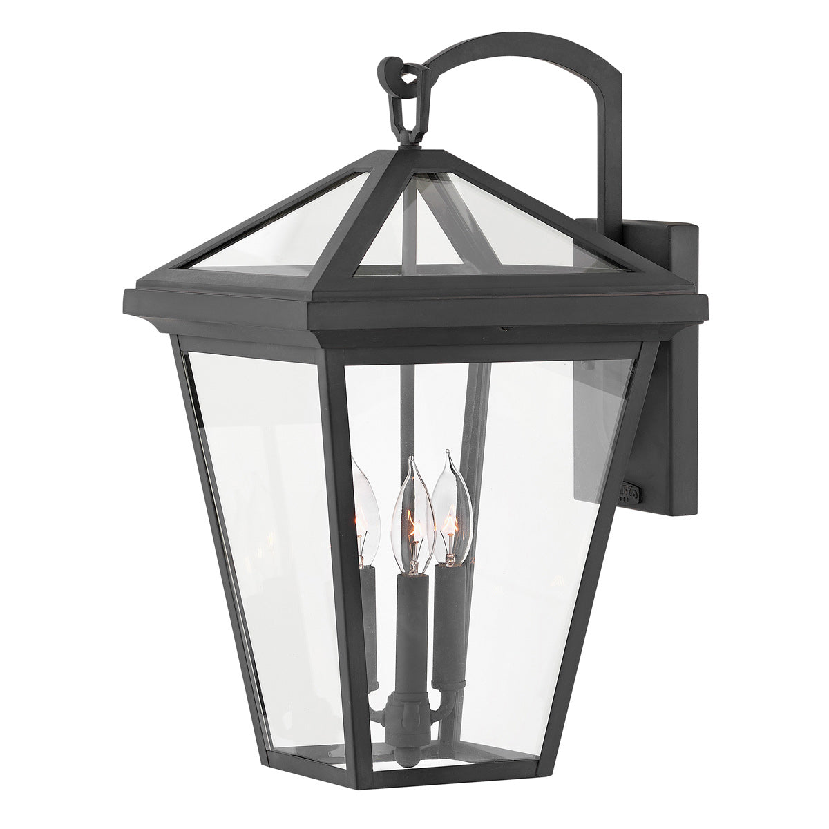 Quintiesse Alford Place Outdoor 3 Light Large Wall Lantern in Museum Black