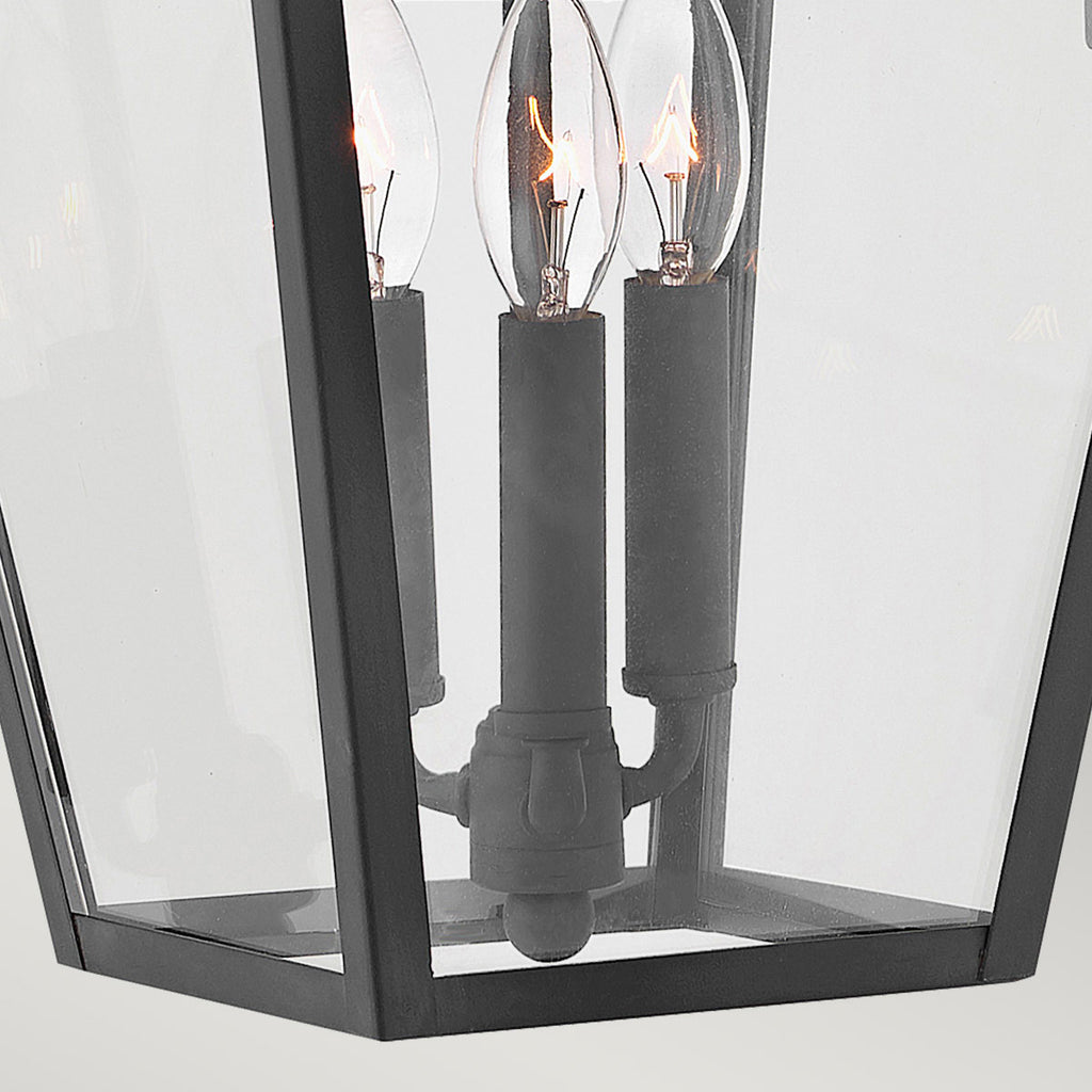 Quintiesse Alford Place Outdoor 3 Light Large Wall Lantern in Museum Black
