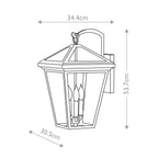 Quintiesse Alford Place Outdoor 3 Light Large Wall Lantern in Museum Black
