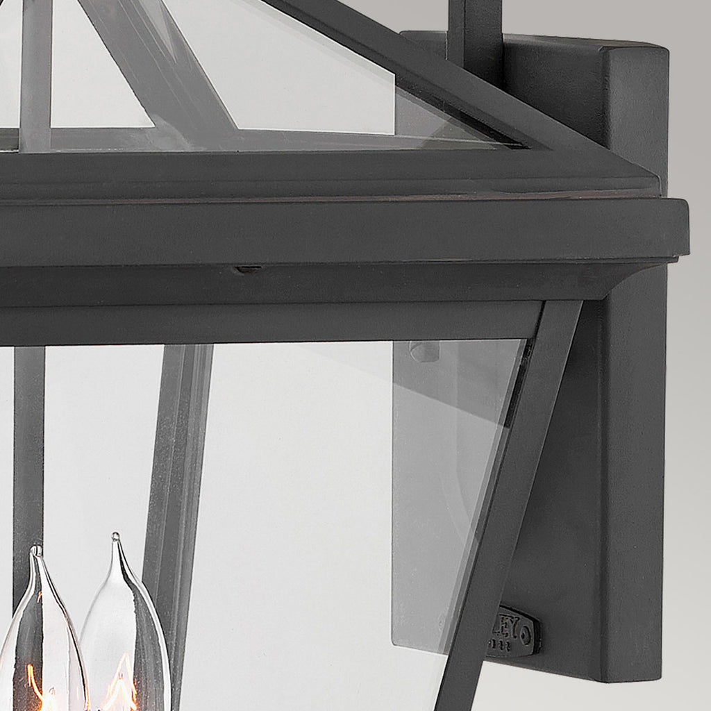 Quintiesse Alford Place Outdoor 3 Light Large Wall Lantern in Museum Black