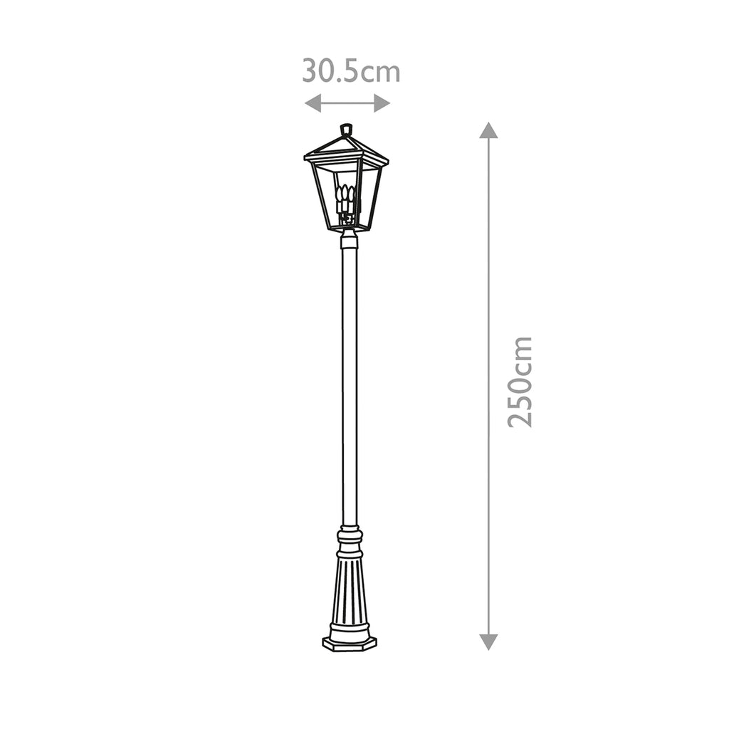 Quintiesse Alford Place Outdoor 4 Light Lamp Post in Museum Black