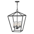 Quintiesse Alford Place Outdoor 4 Light Pendant in Museum Black