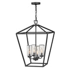 Quintiesse Alford Place Outdoor 4 Light Pendant in Museum Black