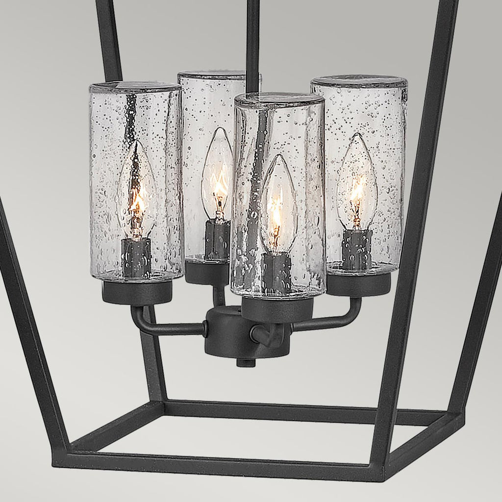 Quintiesse Alford Place Outdoor 4 Light Pendant in Museum Black