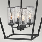 Quintiesse Alford Place Outdoor 4 Light Pendant in Museum Black