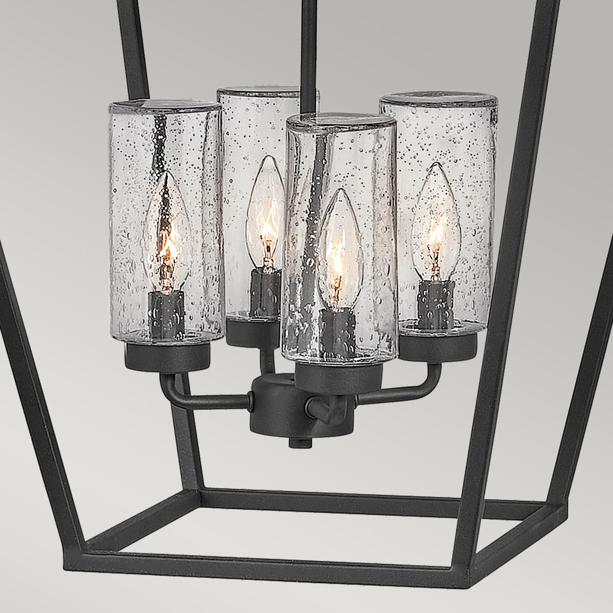Quintiesse Alford Place Outdoor 4 Light Pendant in Museum Black