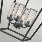 Quintiesse Alford Place Outdoor 4 Light Pendant in Museum Black
