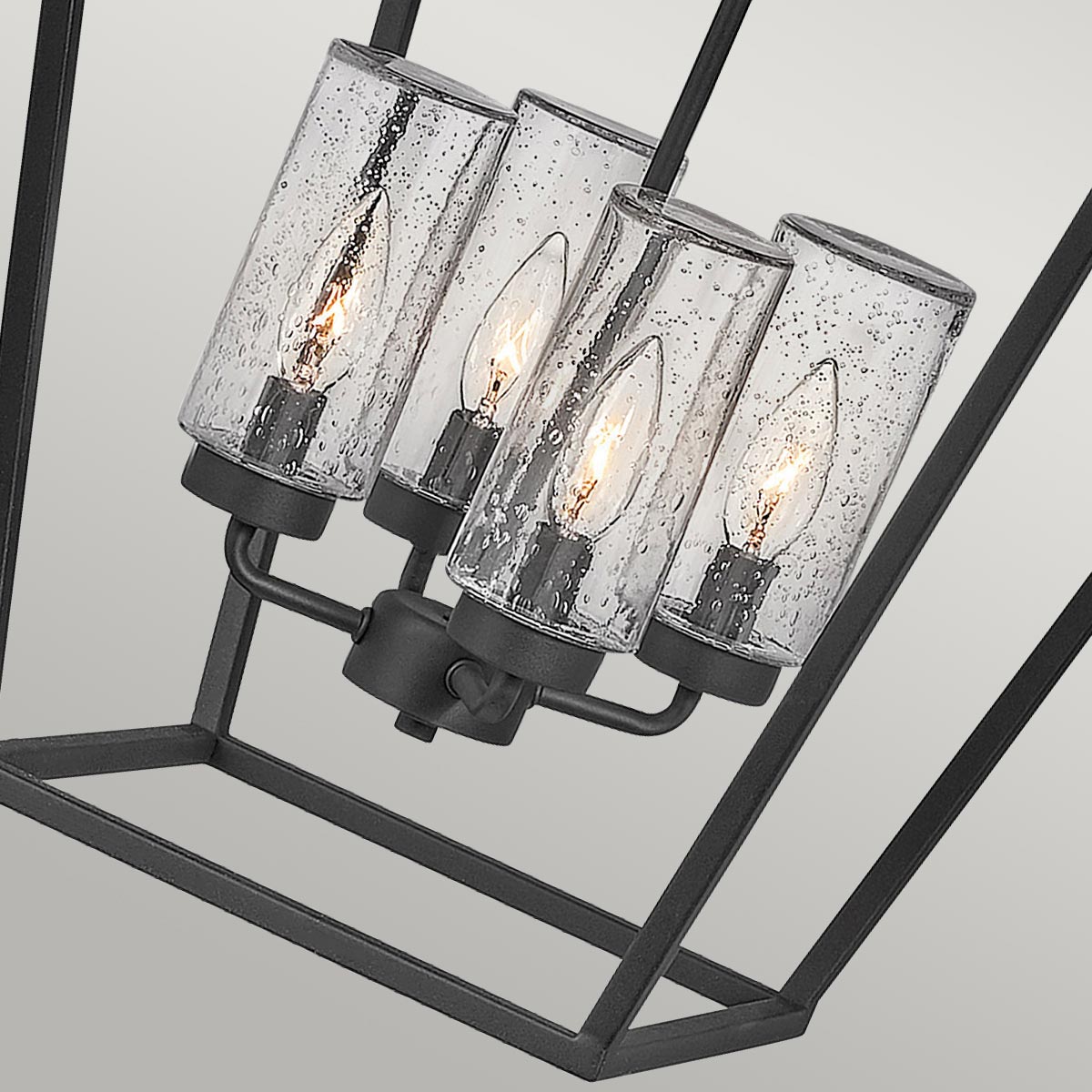 Quintiesse Alford Place Outdoor 4 Light Pendant in Museum Black