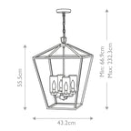 Quintiesse Alford Place Outdoor 4 Light Pendant in Museum Black
