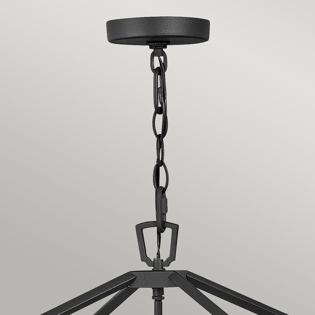 Quintiesse Alford Place Outdoor 4 Light Pendant in Museum Black