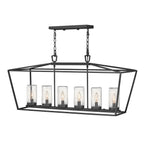 Quintiesse Alford Place Outdoor 6 Light Linear Pendant in Museum Black