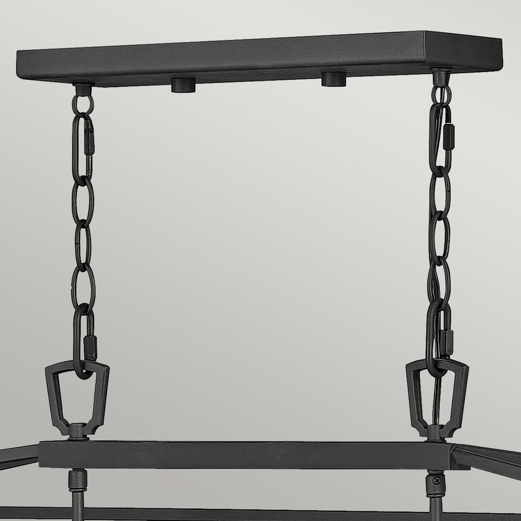 Quintiesse Alford Place Outdoor 6 Light Linear Pendant in Museum Black