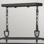 Quintiesse Alford Place Outdoor 6 Light Linear Pendant in Museum Black