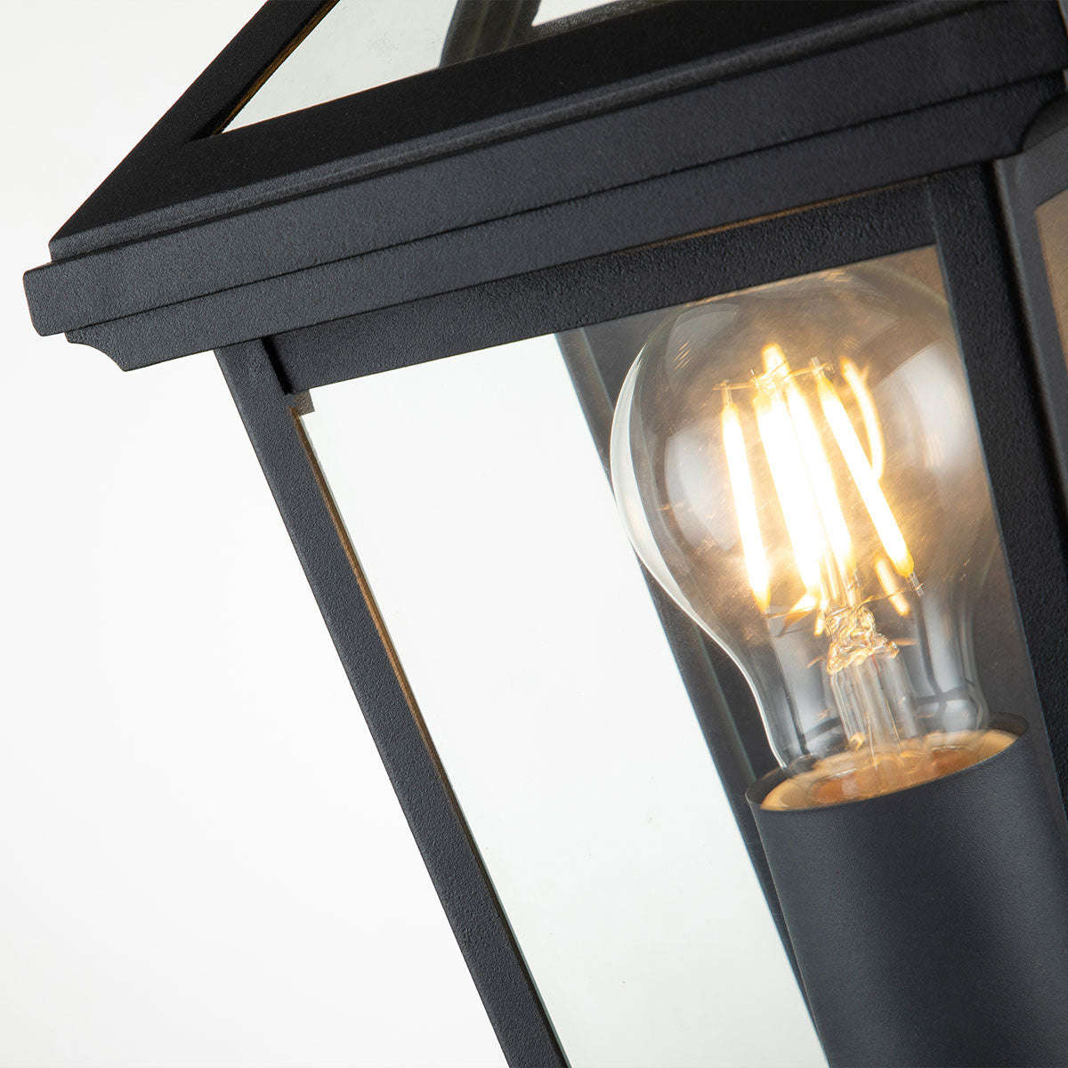 Quintiesse Alford Place Outdoor Half Lantern in Museum Black