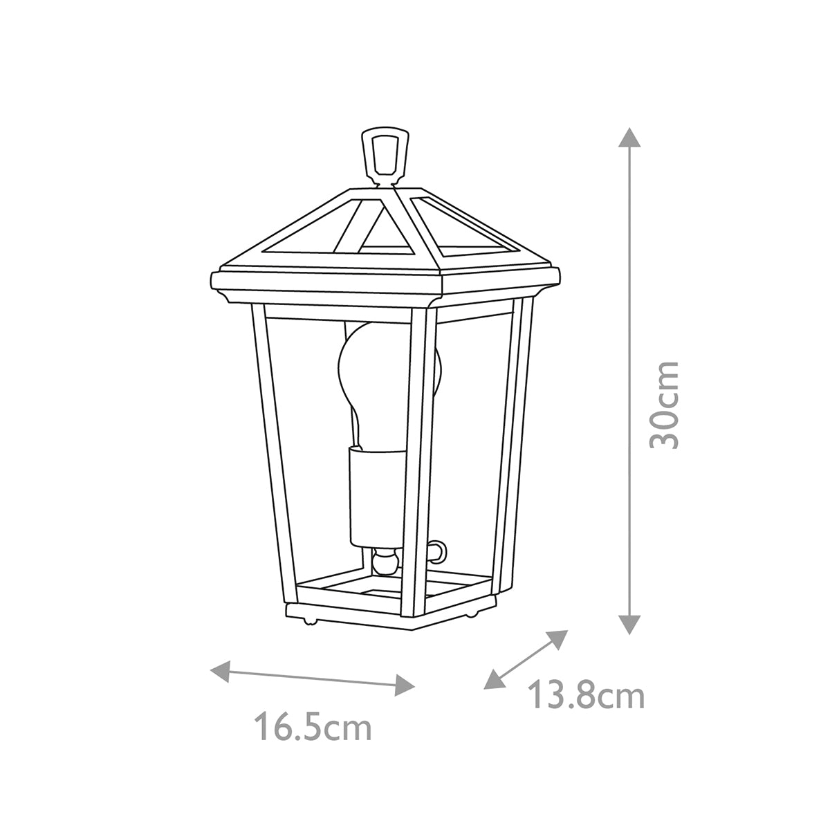 Quintiesse Alford Place Outdoor Half Lantern in Museum Black