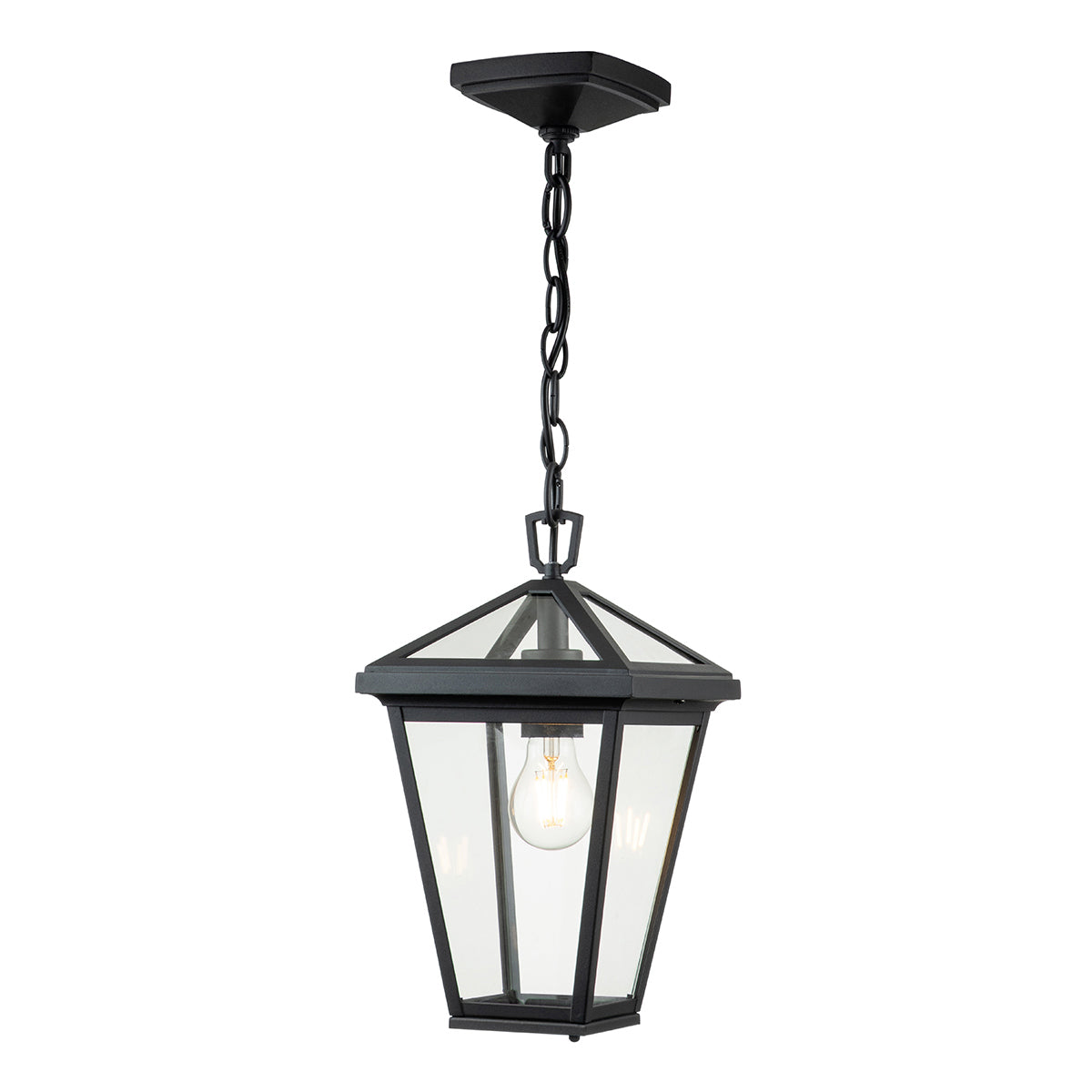 Quintiesse Alford Place Outdoor Small Chain Lantern in Museum Black
