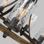 Quintiesse Angelo 5 Light Chandelier Distressed Weathered Oak Slate