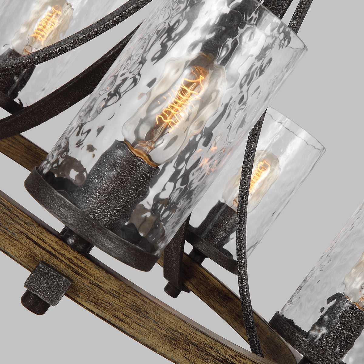 Quintiesse Angelo 5 Light Chandelier Distressed Weathered Oak Slate