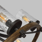 Quintiesse Angelo 6 Light Chandelier Distressed Weathered Oak Slate
