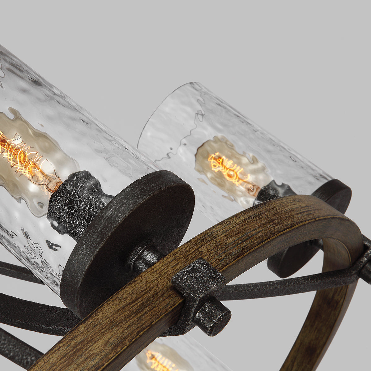 Quintiesse Angelo 6 Light Chandelier Distressed Weathered Oak Slate
