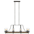 Quintiesse Angelo 8 Light Chandelier Distressed Weathered Oak Slate Grey