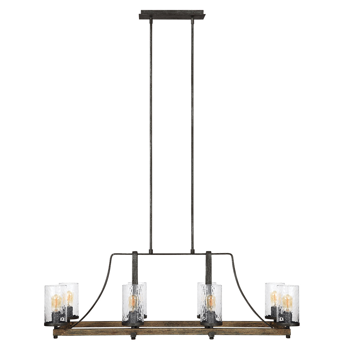 Quintiesse Angelo 8 Light Chandelier Distressed Weathered Oak Slate Grey