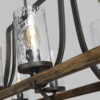 Quintiesse Angelo 8 Light Chandelier Distressed Weathered Oak Slate Grey