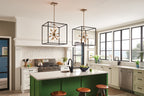 Quintiesse Aros 12 Light Pendant Light Black Warm Brass