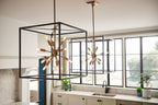Quintiesse Aros 12 Light Pendant Light Black Warm Brass