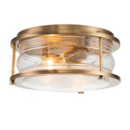 Quintiesse Ashland Bay Bathroom 2 Light Flush in Natural Brass