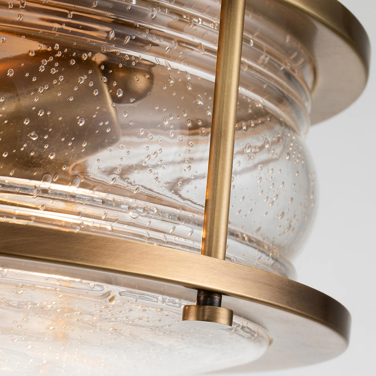 Quintiesse Ashland Bay Bathroom 2 Light Flush in Natural Brass