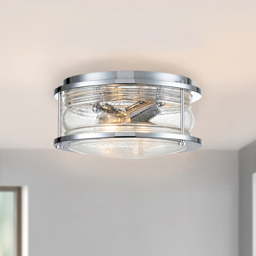 Quintiesse Ashland Bay Bathroom 2 Light Flush in Polished Chrome