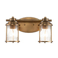 Quintiesse Ashland Bay Bathroom 2 Light Wall Light in Natural Brass