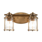 Quintiesse Ashland Bay Bathroom 2 Light Wall Light in Natural Brass