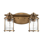Quintiesse Ashland Bay Bathroom 2 Light Wall Light in Natural Brass